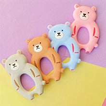 Load image into Gallery viewer, 4pcs Bear Silicone Teether Baby Teething Toys Chewable Cartoon Animal Shape Baby Products Nursing Gift