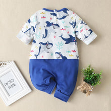 Load image into Gallery viewer, Long Sleeve Cartoon Star Print Romper Infant Elephant Pattern Jumpsuit Keep Warm Clothes For Girls And Boys Kids