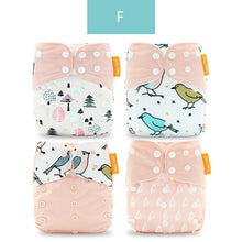Load image into Gallery viewer, 4pcs/set Washable Eco-Friendly Cloth Diaper Cover Adjustable Nappy Cloth Diapers Cloth Nappy For Baby Boys and Grils Baby