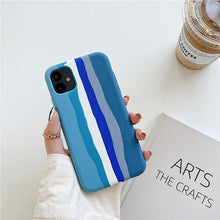 Load image into Gallery viewer, Luxury Rainbow Silicone Case For iPhone 11 X Xr Xs Max Case 12 11 Pro Max 6 6s 7 8 Plus Modern Colorful Shockproof Back Cover Rainbow Color Soft Silicon Back Cover Case