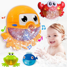 Load image into Gallery viewer, Baby Bath Toys Bubble Machine Crabs Frog Music Kids Bath Toy Bathtub Soap Automatic Bubble Maker