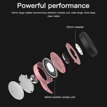 将图片加载到图库查看器,KIds Luxury Interesting Stevvex Portable Headset Wireless Bluetooth folding Headphones Headset Audio Adjustable Game Earphones With Microphone For PC phone (Pink)