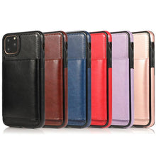 Load image into Gallery viewer, Leather Wallet Case For iPhone 11 Pro Max XS Max XR X 8 7 6S 6Plus 5 5S With Stand Card Pocket Case Cover Shockproof Texture PU Leather Wallet Cover