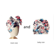 Load image into Gallery viewer, Luxury Mdoern Set 2PCS Baby and Mom Headbands Set Flower Bowknot Newborn Turban Cross-tied Mommy Headband Bow