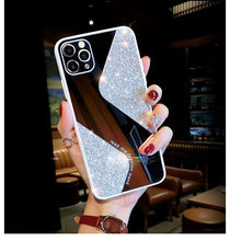将图片加载到图库查看器,Women Luxurious Glitter Makeup Mirror Phone Case For iPhone 12 11 Pro MAX X XS XR 8 7 Plus Luxury Silicone Shockproof Cover Fixed Non Moving Sparkling Shining Glitter Stars Soft Silicone Case