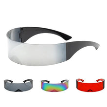 Load image into Gallery viewer, Funny Futuristic Wrap Sunglasses Costume Sunglasses Mask Novelty Glasses Halloween Party Ring Decoration Glasses
