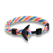 将图片加载到图库查看器,Stainless Steel Anchor Bracelets Luxury For Men Nautical Survival Rope Chain Paracord Bracelet Male Wrap Metal Sport Hooks