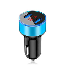 Load image into Gallery viewer, LED Display 3.1A Dual USB Car Charger Universal Mobile Phone Aluminum Car-Chargers