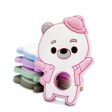 将图片加载到图库查看器,Silicone Bear Baby Teethers Silicone Beads Baby Pacifier Clips Teething Toys Clip Nipple Clasps For Baby Boys And Girls