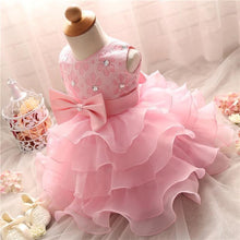 将图片加载到图库查看器,Handmade Luxury Princess Baby Girl 1 Year Birthday Dress Tutu First Christmas Party Cute Bow Dress Infant Modern Luxury Dress With Big Bow