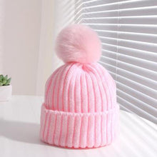 将图片加载到图库查看器,Winter Warm Baby Hat Fur Pompom Knitted Baby Hat Cap Infant Toddler Kids Hat Beanie In Modern Designer Style