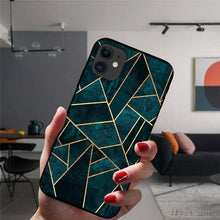 Load image into Gallery viewer, Unique Abstract Ultra Thin Sparkle Soft Silicone Case For iPhone XS Max 8 7 Plus X XR 6 6S 5S Mini Black Phone Case Marble Geometric Art Soft Silicone Cover