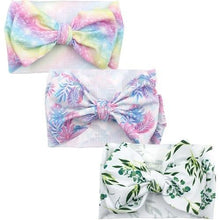 Load image into Gallery viewer, Handmade Luxury 3PCS Baby Accessories Turban Baby Girl Headbands Printed Big Bows Fabric Bow Infant Headwraps bow For Kids