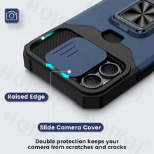 将图片加载到图库查看器,Slide Camera Cover Kickstand Card Wallet Case for iPhone11 X XS 8 Shockproof Protective Phone Case Wallet Case for iPhone With Sliding Camera Case With Kickstand Magnetic Adjustable Ring Holder