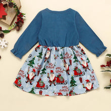 Load image into Gallery viewer, Baby Girls Print Christmas Santa Dress Princess Outfits Long Sleeve Fashion Unique Design Perfect Gift