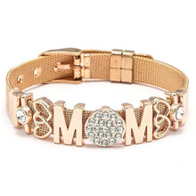 将图片加载到图库查看器,Fashion Stainless Steel Woman and Men Bracelet Mesh Bracelet Set Crystal Heart Anchor Charm Fine Bracelet Bangle For Female Lover