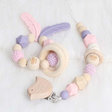 将图片加载到图库查看器,Modern Wood Pacifier Clip Chain Holder Nipples Pacifier Clips Pacifier Teether Teething Toy Cartoo Wooden Bracket For Pacifier For Kids