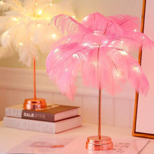 Load image into Gallery viewer, STEVVEX Feather Table Lamp USB Rechargeable Tree Shape LED Lights Decorative Flashing Lamp Night Light Lamps For Bedroom
