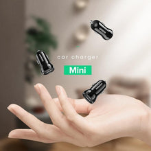 将图片加载到图库查看器,Mini USB Black Car Charger For Mobile Phone Tablet GPS 4.8A Fast Charging Dual USB Car Small Phone Charger Adapter In Car