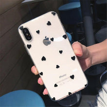 Load image into Gallery viewer, Transparent Phone Case For iPhone 13 12 11 14 Pro Little Dots Love Heart Clear Back Cover Vintage Women Girls Soft Anti-Scratch Protective Cases for iPhone