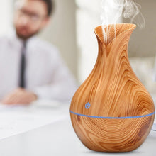 Load image into Gallery viewer, Essential Oil Diffuser 130ml Wood Grain Vase-Shaped Aromatherapy Cool Mist Humidifier With 7 Colors LED Lights & Waterless Auto Shut-Off For Home Office