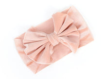 Load image into Gallery viewer, New Large Bow Baby Headband Velet Soft Bowknot Girl Accessories Hair Solid Messy Bows Toddler Headbands Baby Head Wraps Turban Big Bow for Girls