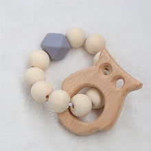 将图片加载到图库查看器,Modern Baby Silicone Wooden Nursing Bracelets Wood Teether Silicone Beads Teething Wood Rattles Toys for Baby