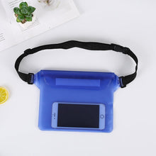 Load image into Gallery viewer, Waterproof Swimming Bag 3 Layers Water Proof Diving Beach Shoulder Waist Bag Underwater Mobile Phone Bag Case Waterproof Bag With Adjustable Waist Belt Comfortable Case For Phone