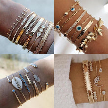 将图片加载到图库查看器,Bohemian Gold Tassel Bracelets For Women Summer Shell Clear Crystal Stone Luxury Jewelry