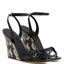 Load image into Gallery viewer, High Quality Customized European American Women's Fashion Pumps Autumn Season Toe Strap Wedges Sandals with High Heels