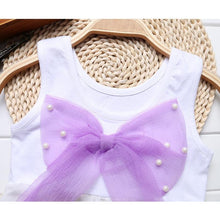 Load image into Gallery viewer, Baby Girl Clothes for Kids with Cute Purple Stripe and Round Neck Sleeveless Chiffon Dresses For Girls