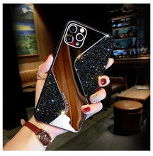 将图片加载到图库查看器,Women Luxurious Glitter Makeup Mirror Phone Case For iPhone 12 11 Pro MAX X XS XR 8 7 Plus Luxury Silicone Shockproof Cover Fixed Non Moving Sparkling Shining Glitter Stars Soft Silicone Case