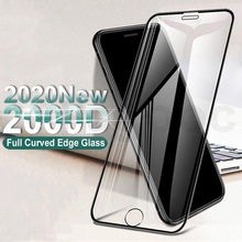 Load image into Gallery viewer, 2000D Curved Edge Tempered Glass For iPhone SE 2020 6 6S 7 8 Plus Full Cover Glass on iPhone 11 Pro XS Max X XR Screen Protector Screen Protector No Side Bezel Easy Installation Frame 3X Stronger Screen Protector