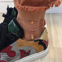 将图片加载到图库查看器,Luxury Bohemian Star Shell Ankle Bracelet Foot Jewelry Brecelet Simple Shell Anklets for Women Summer Style