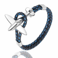 将图片加载到图库查看器,Stainless Steel Gold Aviation Airplane Anchor Bracelets For Men and Women In Retro Leather Bracelet Air Force Style Homme Jewelry Style