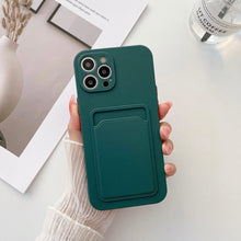 Load image into Gallery viewer, Phone Case For Iphone 11 12 13 Pro Max 14 Pro Soft Silicone Wallet Card Holder Cover Soft Silicone Wallet Card Holder Cover Cute Card Holder Pocket