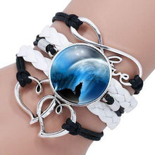 Load image into Gallery viewer, Classic Retro Wolf Head Elegant Bracelet Leather Bangle Luxury Bracelet Jewelry Boho Glass Moon Men Wrap Bangles For Men Women