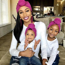 将图片加载到图库查看器,Trend New Mother & Baby Hat Soft Cotton Turban Hat Baby Elastic Toddler Infant Cap For Girls and Women