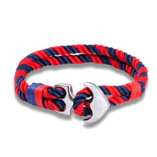 将图片加载到图库查看器,Stainless Steel Anchor Bracelets Luxury For Men Nautical Survival Rope Chain Paracord Bracelet Male Wrap Metal Sport Hooks