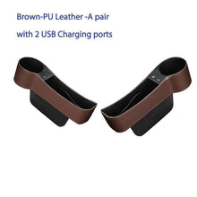 Load image into Gallery viewer, Multifunctional Car Seat Gap Storage Box Cup PU Leather Pocket Catcher Organizer Phone Bottle Cups Holder Car Accessories