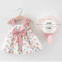 将图片加载到图库查看器,Modern Luxury Baby Girl Summer Party Clothing Cherry Dot Princess Dresses Bow Hat Outfits For Girls
