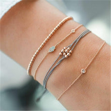 Load image into Gallery viewer, Fashion Bohemia Leaf Round Knot Cuff Bangle Gold Chain Charm Bracelet for Women Simple Geometric Bracelets Luxury Jewelry