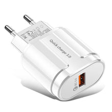 Load image into Gallery viewer, Fast Portable Quick 3.0 USB Charging Powerful Charger EU US Wall Mobile Phone Charger Adapter