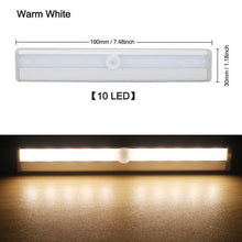 Load image into Gallery viewer, STEVVEX 6/10 LEDs PIR with Motion Sensor Light for Cupboard, Wardrobe, Bed Lamp LED Under Cabinet Night Light For Closet Stairs Kitchen and multifunctional
