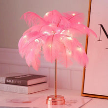 Load image into Gallery viewer, STEVVEX Feather Table Lamp USB Rechargeable Tree Shape LED Lights Decorative Flashing Lamp Night Light Lamps For Bedroom