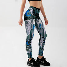 将图片加载到图库查看器,Qickitout Leggings Machine New Women's Deformation Robot Armor Leggings Digital Print Pants Trousers Stretch Pants Drop Shipping