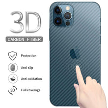 将图片加载到图库查看器,2Pcs Carbon Fiber Matte Back Film For iPhone 14 13 12 Mini 11 Pro XR X XS Max 7 8 Plus SE3 Transparent Scratch Resistant Sticker Slim Fit Clear Transparent 3D Carbon Fiber Back Skin Rear Screen Guard Protector Sticker
