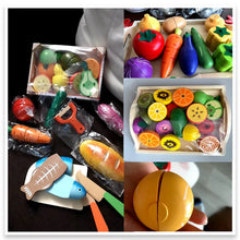 将图片加载到图库查看器,Simulation Kitchen Pretend Toy Wooden Classic Game Montessori Educational Toy For Children Kids Gift Cutting Fruit Vegetable Set