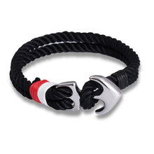 将图片加载到图库查看器,Stainless Steel Anchor Bracelets Luxury For Men Nautical Survival Rope Chain Paracord Bracelet Male Wrap Metal Sport Hooks