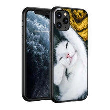 Load image into Gallery viewer, Black Big Eye Cat Cover Phone Case For iPhone 14 13 12 11 Pro Max Mini XS Max X XR Silicone Black Anti-Fingerprint Anti-Fall Clear Soft Anti-Yellow Cover Silicone Case